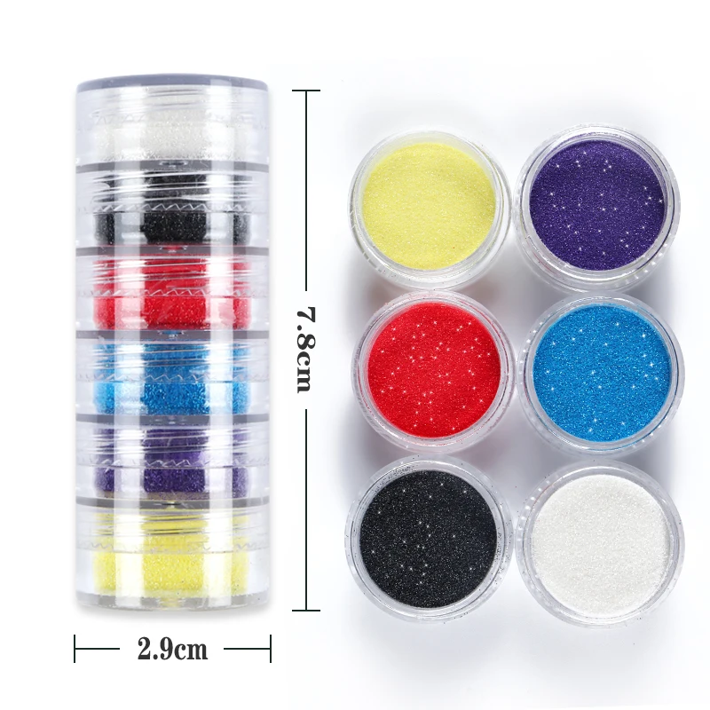 

6pcs/Set Shiny Sugar Glitter Powder DIY Resin Crafts Decoration Flock Powder Fall Winter Sweater Yarn White Snow Candy Powder