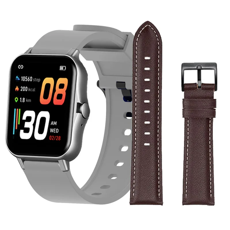 

Leather Strap For Zeblaze GTS Pro 2 Ares GTR Bracelet Silicone Watchband
