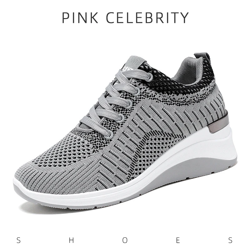 

Женские кроссовки на платформе, модная спортивная обувь на плоской подошве, сетчатые дышащие, Вулканизированная подошва, повседневные