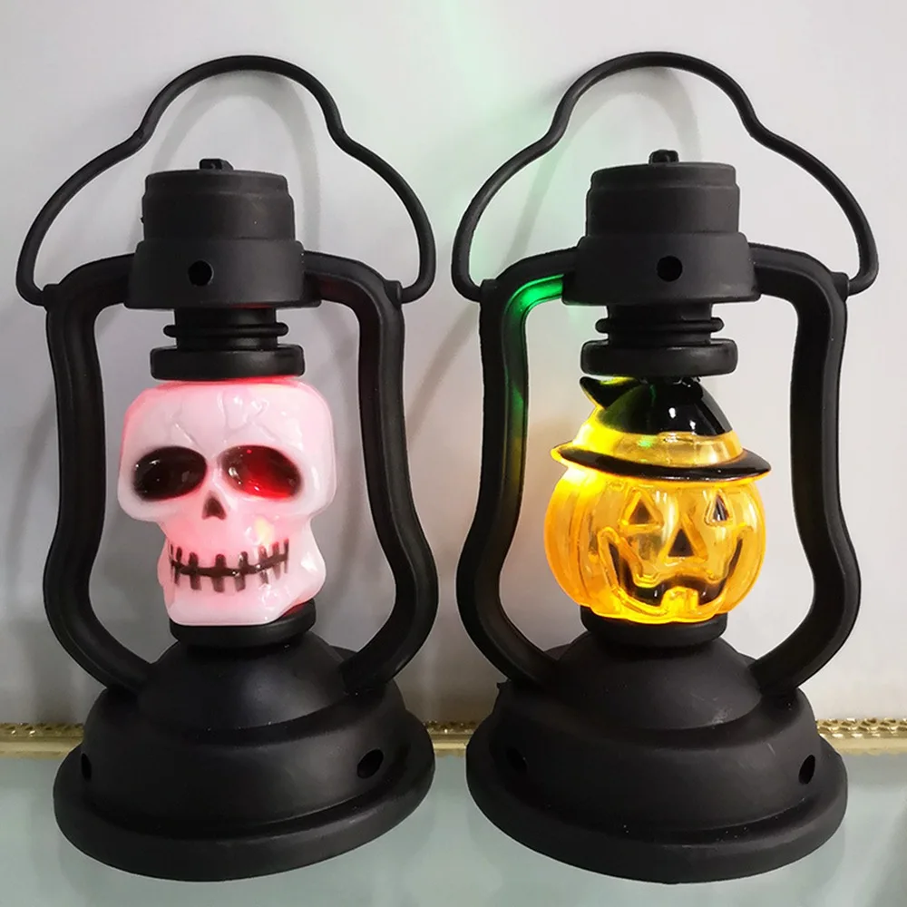 Halloween LED Lights Horror Skull Candle Ghost Holding Candle Lamp Holloween Party Decoration for Home Haunted House Ornaments