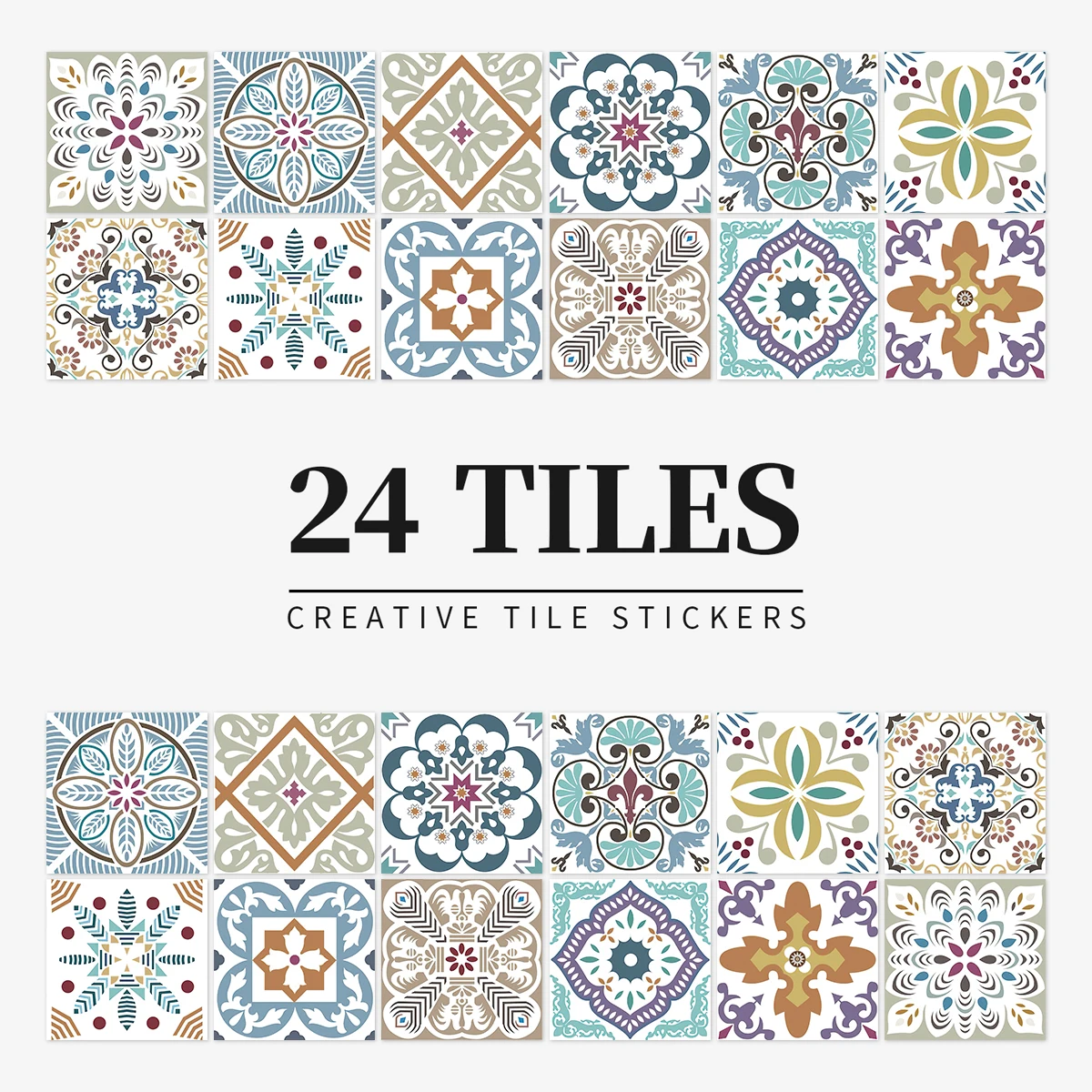 

24 шт./набор, водостойкие самоклеящиеся наклейки для плитки