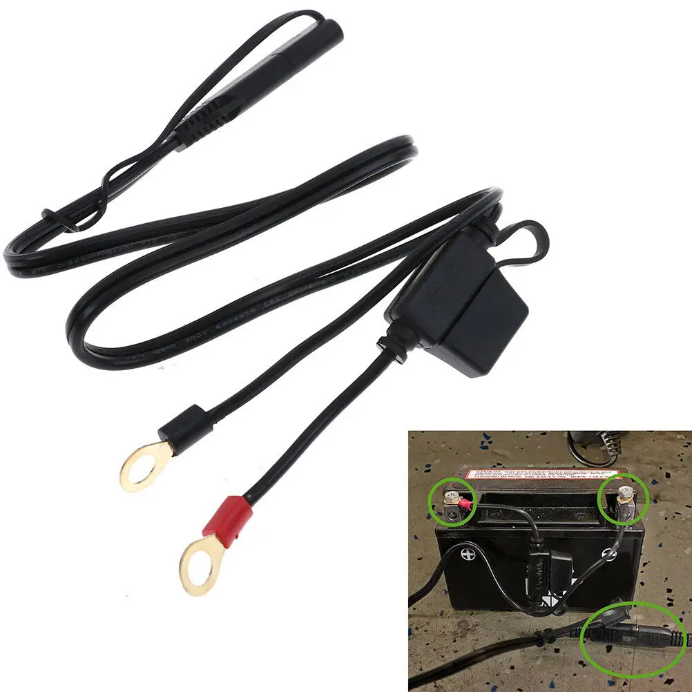 

12-24V Volt Motorcycle Battery Terminal Ring Sae Connector Harness Charger Adapter Cable Motorbike Accessories