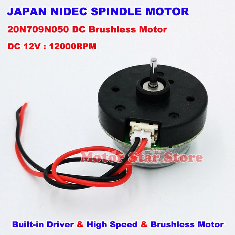 

Japan Nidec 20N Mini 24mm Outer Rotor Brushless Motor Built-in Driver DC12V 12000RPM High Speed Spindle Motor DIY Vacuum Cleaner