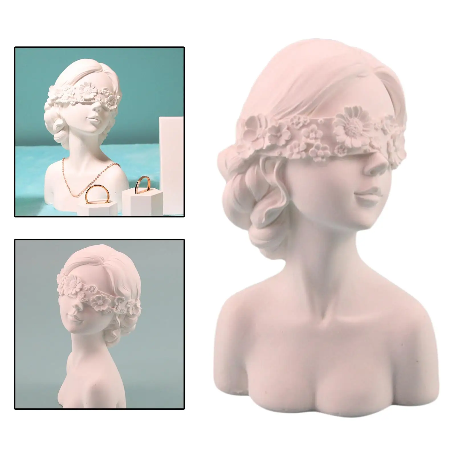 

Jewelry Display Stand Mannequin Necklace Holder Ornament Figurine Girl Statue for Desktop Cabinet Living Room Bedroom Entrance