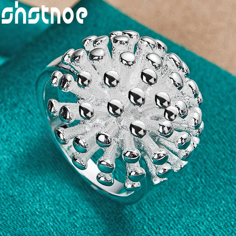 Женское и мужское кольцо SHSTONE из серебра 925 пробы с коралловым морским каштаном