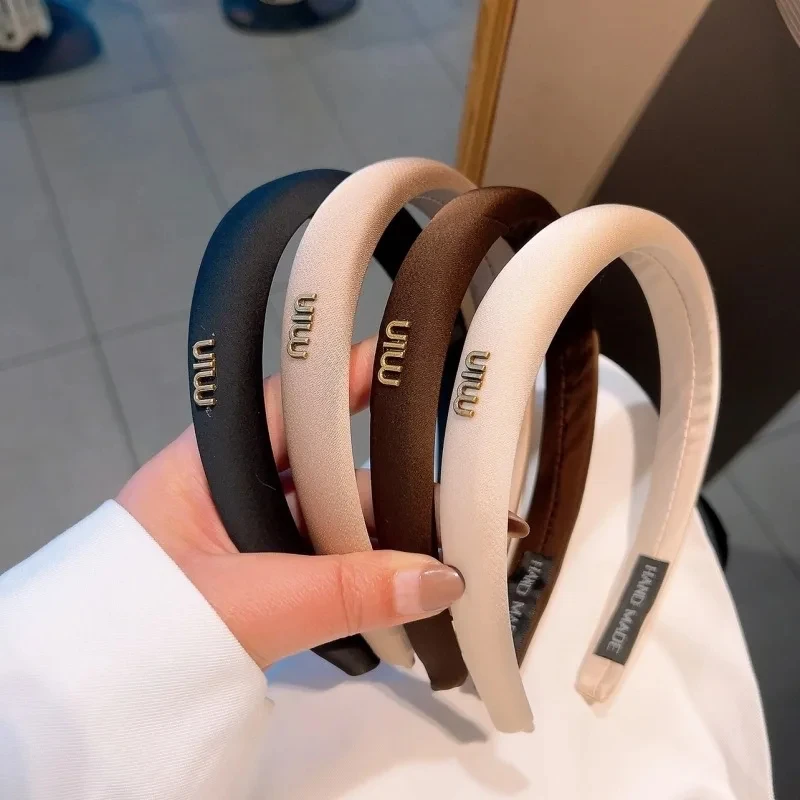 Новый простой стиль универсальная заколка для волос модная атласная повязка из