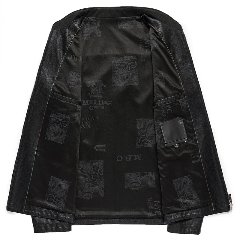 Новая высококачественная кожаная куртка Мужская одежда из ультраволокнистой