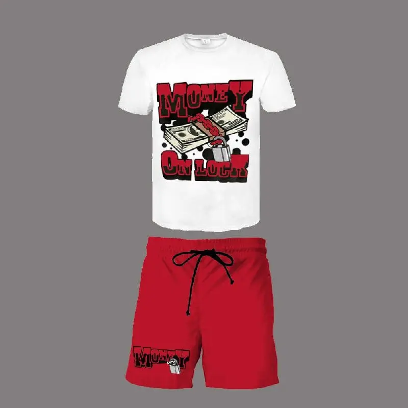 Designer Mens Tracksuits Summer Sports Outfits 2 Piece Pants Set Pattern Printed Short Sleeve T Shirt And Shorts Leisure Suit