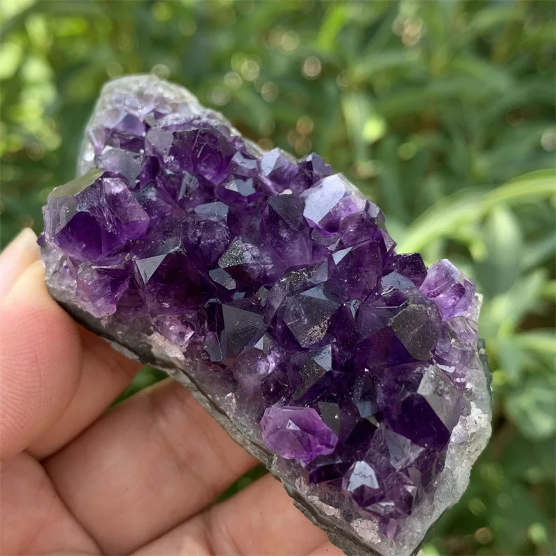 

125g Natural Raw Amethyst Quartz Cluter Druzy Healing Crystal Gemstone Beautiful Ornament For Home Decor Energy Stone 1pcs