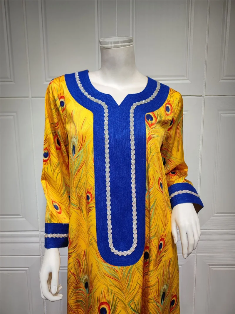 Muslim Fashion Hijab Dress Ramadan Abayas For Women Dubai Turkey Moroccan Caftan Islamic Clothing Flowers Print Boho Boubou