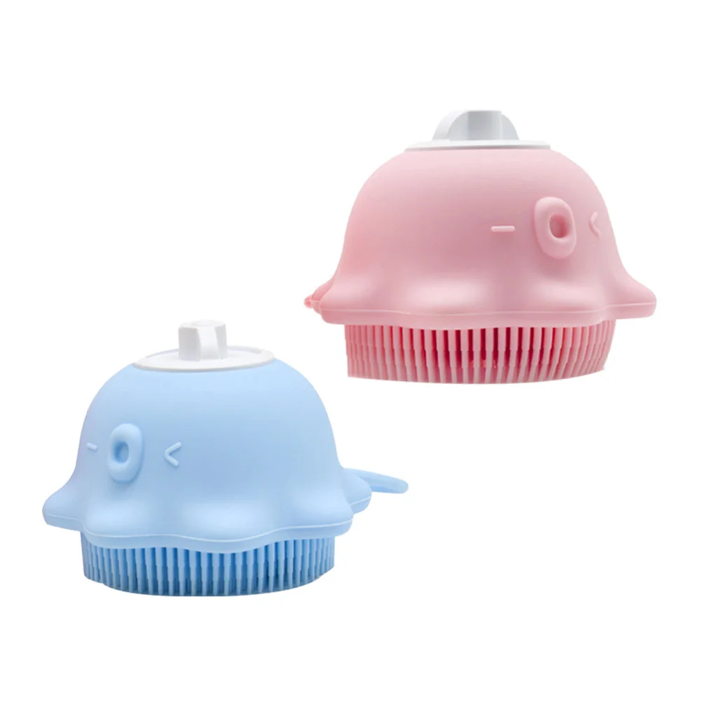 

2Pcs Silicone Bath Brushes with Shower Holder Adorable Shampoo Brushes