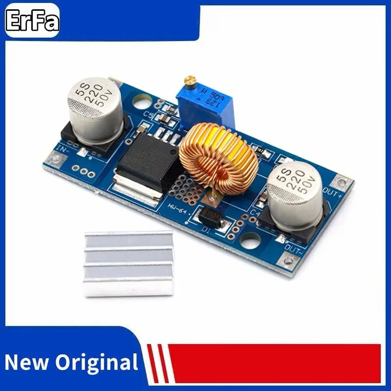 

1pcs 5A DC-DC Step Down Adjustable Power Supply Module Lithium Charger XL4015 4~38V 96% 5A DC adjustable step-down module