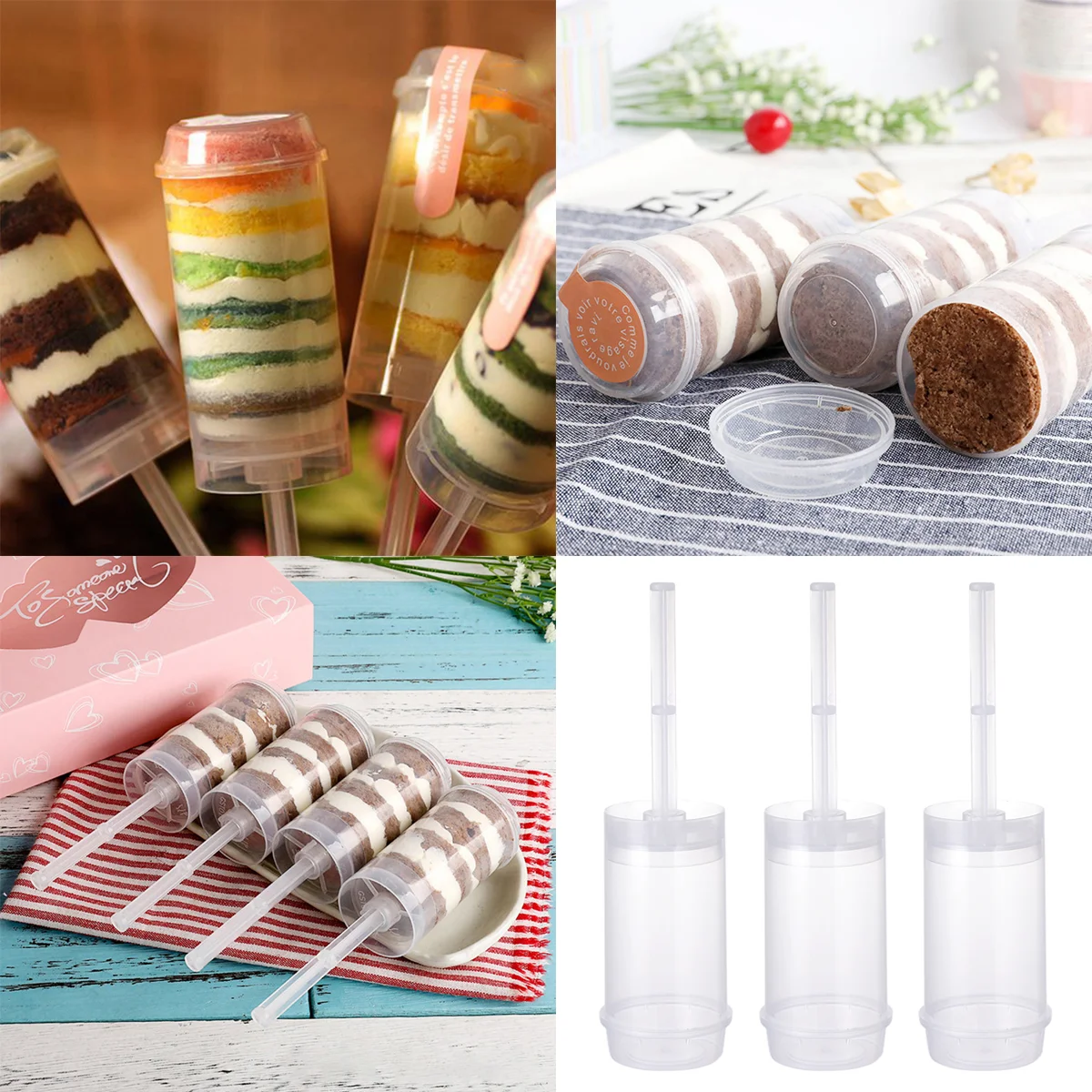 10 шт. пластиковые контейнеры с крышками для выпечки тортов |