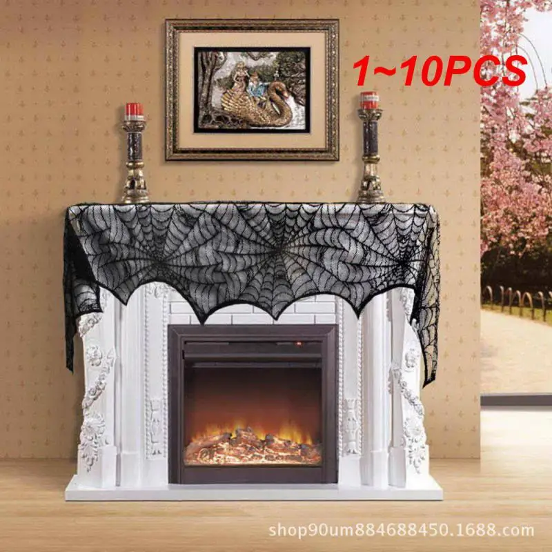 

Decor Intricate Unique Festive Spooky Elegant Spooky Lace Fireplace Accessory Festive Lace Mantel Cover