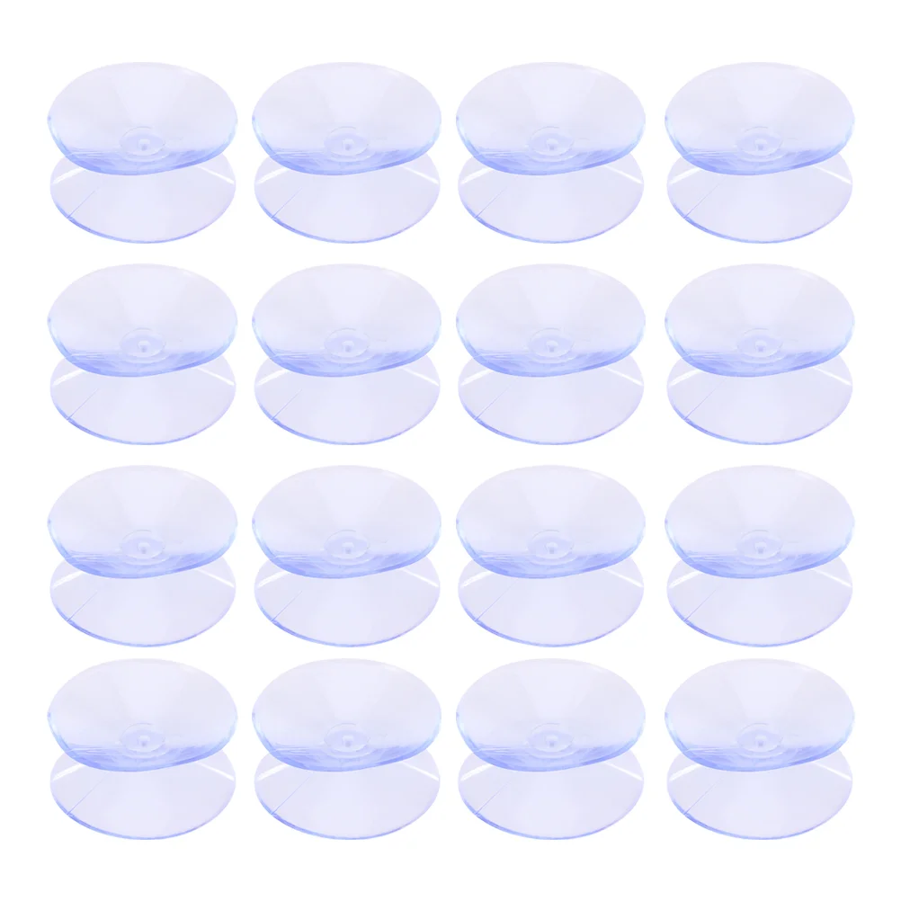 

48pcs Clear Glass Suction Cup Double Sided Sucker Pads Sucker Hangers for Kitchen Office Bathroom without Hooks 30mm