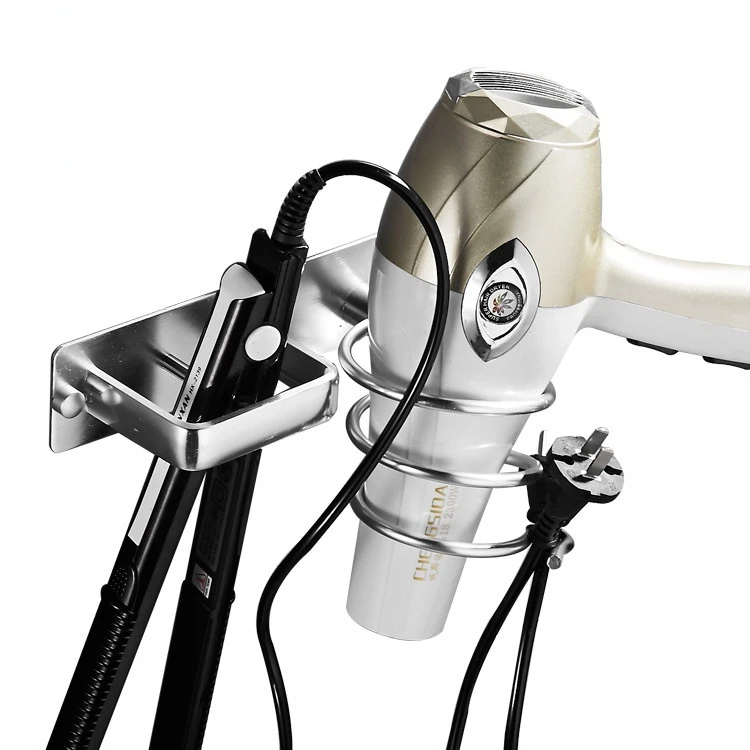 

Space Aluminum New Punch-free Hair Dryer Rack Storage Rack Air Duct Rack Hair Dryer Bracket