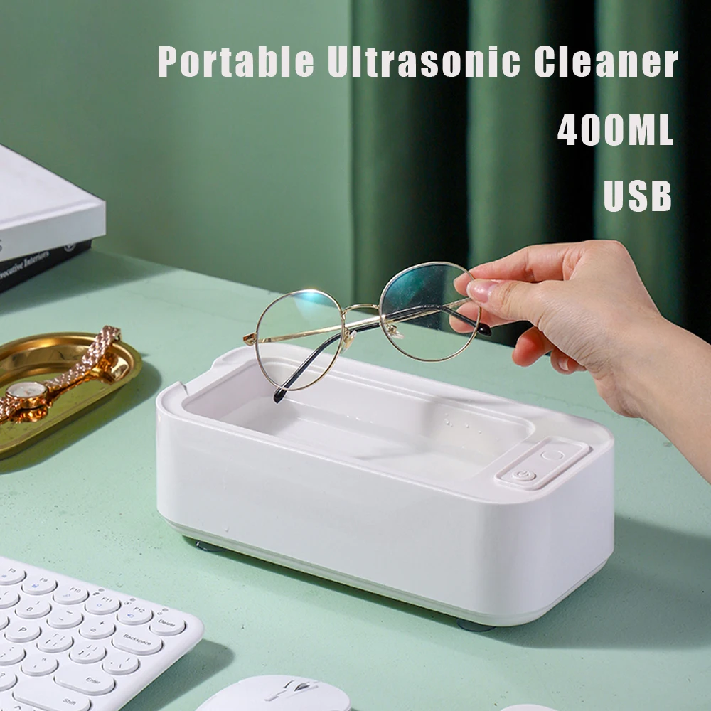 

400 мл умный Ультразвуковой очиститель с зарядкой через USB/питанием от аккумулятора, устройство для уборки очков, домашняя всесторонняя Глуб...