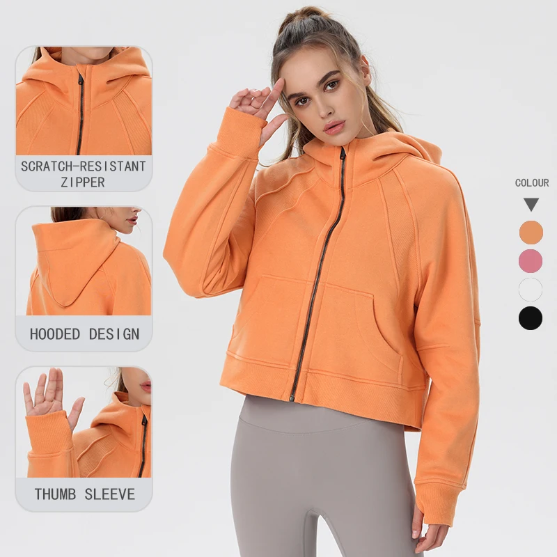 

NWT Scuba Full Zip Women's Coats Hooded Sweatshirts Gym Workout Clothing Sports and Leisure Jackets Winter Running Clothes