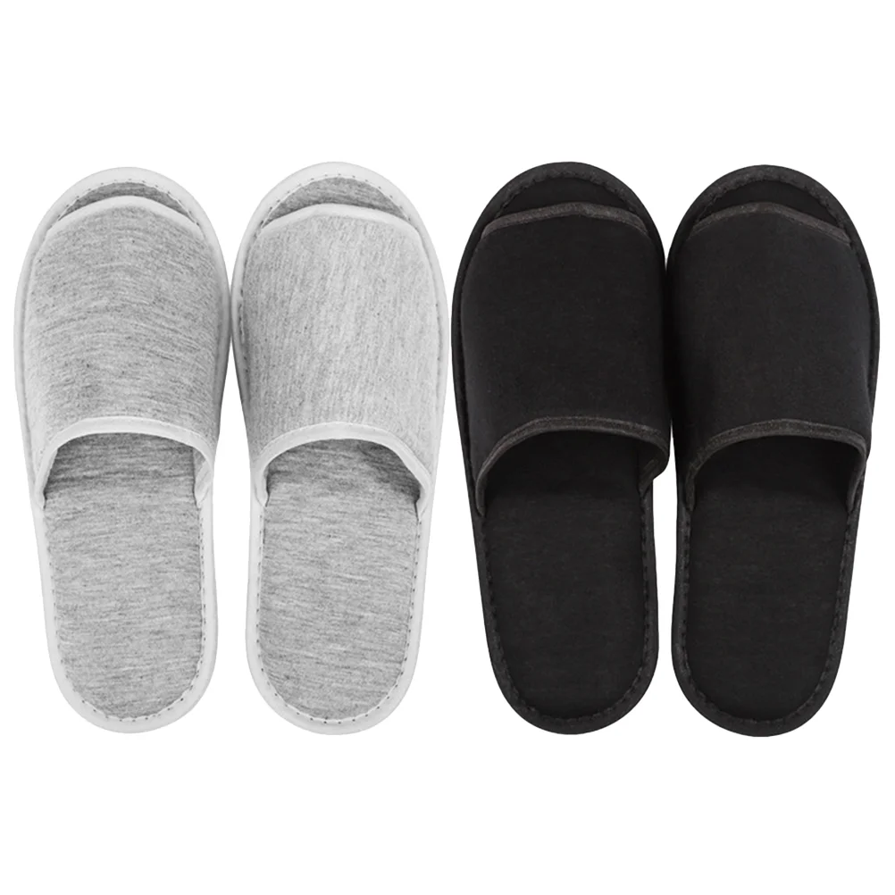 

2 Pairs Mens Slippers For Men Disposable Guest Portable Indoor Unisex Cloth Household Travel Women