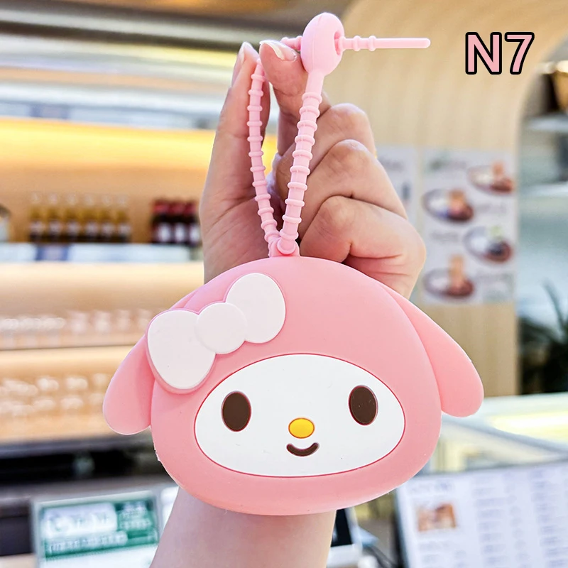 Kawaii Sanrio Hello Kitty Kuromi силиконовый кошелек для монет Cinnamoroll брелок Пом Пурин Почтовый
