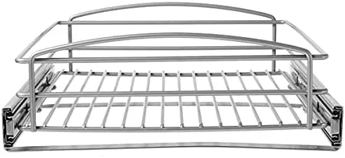 

& Vogt RS-MUB-14-FN 5 in. H x 15 in. W x 20 in. D Multi-Use Basket Silver Pull Out Cabinet Organizer, Frosted Nickel