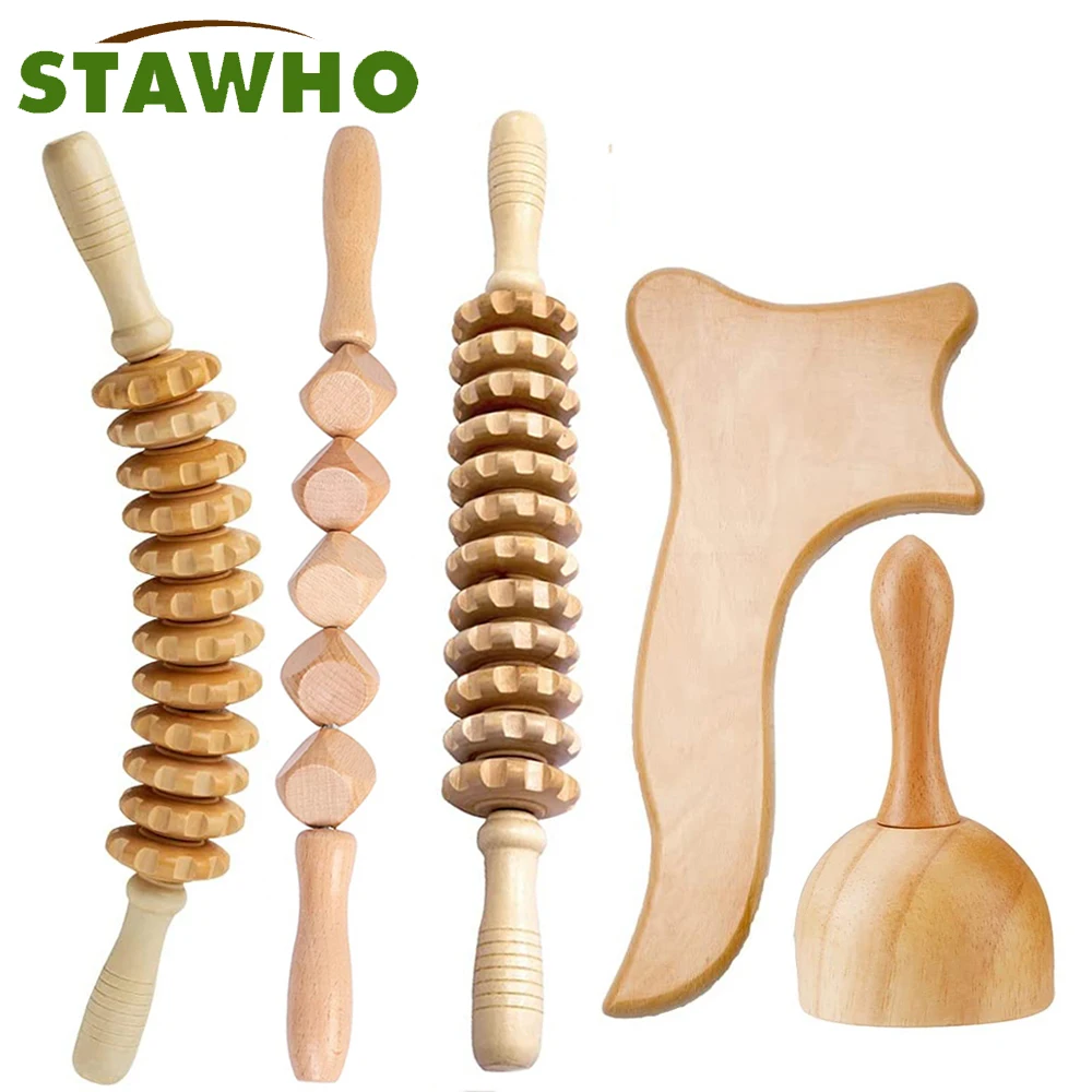 

Массажер гуаша терапевтический из натурального дерева, инструмент для всего тела, упражнений, снятия боли, Антицеллюлитный Массажный ролик