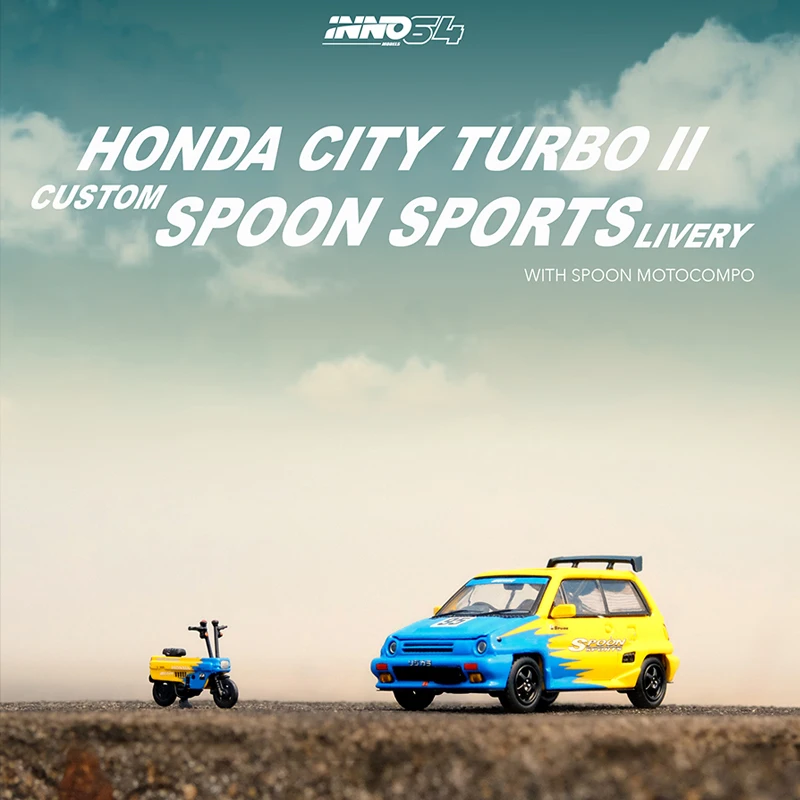 INNO 1:64 модель автомобиля CITY TURBO II ложка Спорт с мотокомпанией литье под давлением