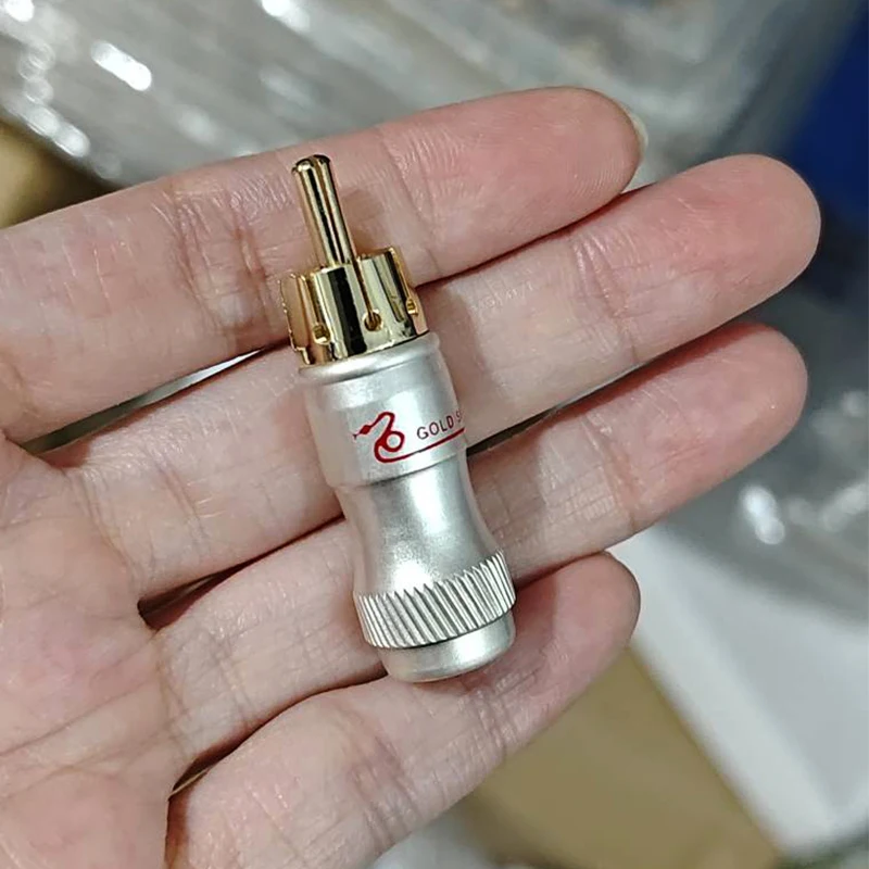 2-10 шт. Штекерный аудио-видео разъем золотой адаптер для кабеля сделай сам Золотая