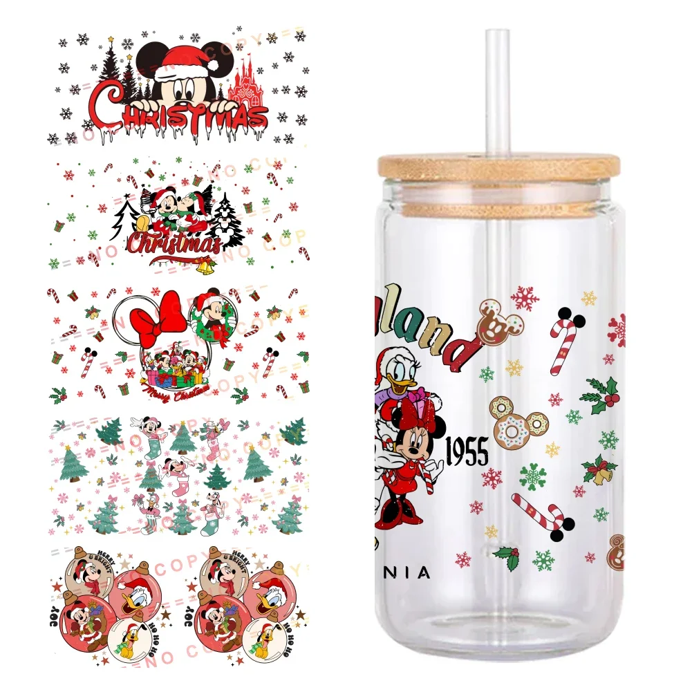 Disney мультфильм Печатный УФ DTF печатная оберточная наклейка для стакана стекло