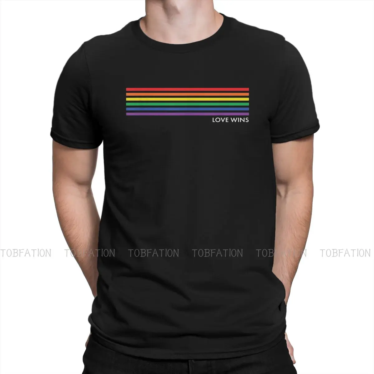 

Gay LGBT Pride Love Allyship Love Wins T Shirt Vintage Fashion Summer Big size Cotton Men's Tops Harajuku Crewneck TShirt