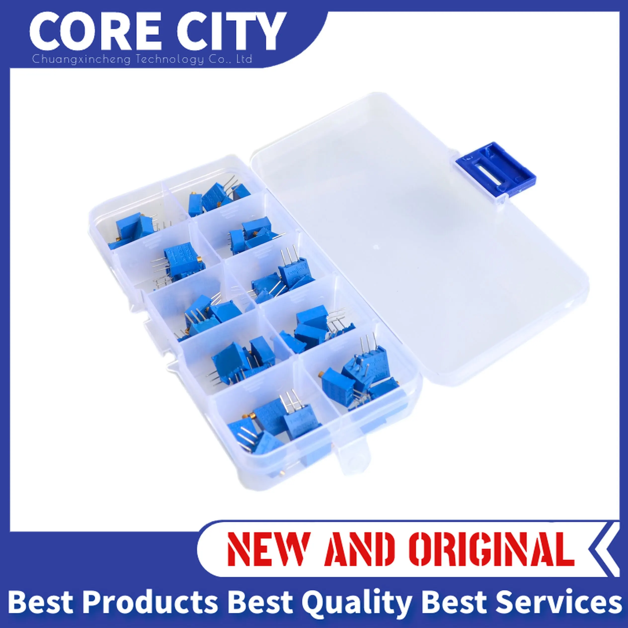 50Pcs/Lot 3296W Multiturn Trimmer Potentiometer Kit High Precision 3296 Variable Resistor 500R 1K 2K 5K 10K 20K 50K 100K 200K 1M
