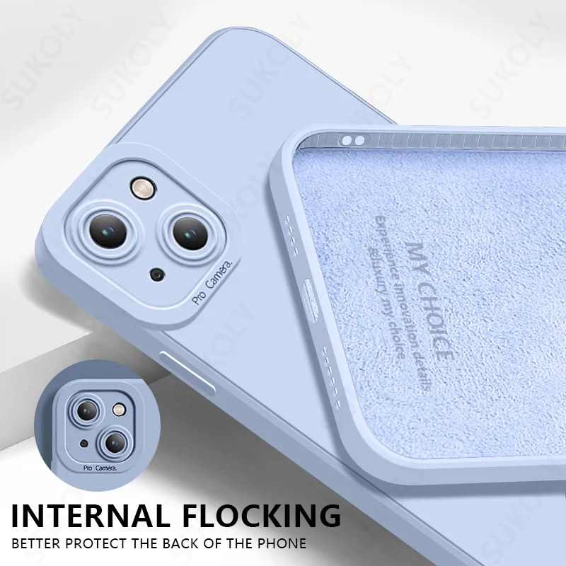 

Оригинальный мягкий чехол из жидкого силикона для iPhone 13, 12, 11Pro Max, XS, XR, X, 8, 7 Plus, однотонный защитный ультратонкий чехол с Флокированным объект...