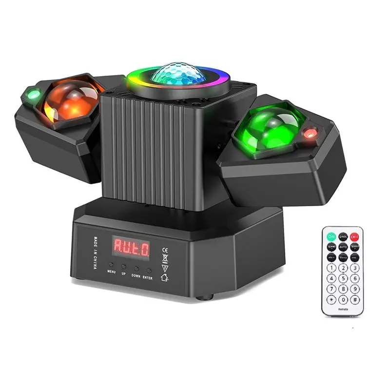 Фото Светодиодный вращающийся прожектор JHD 50W 4-в-1 для дискотек, церквей, свадеб, театров, с эффектом звездного неба, DMX512, вилка стандарта США №1