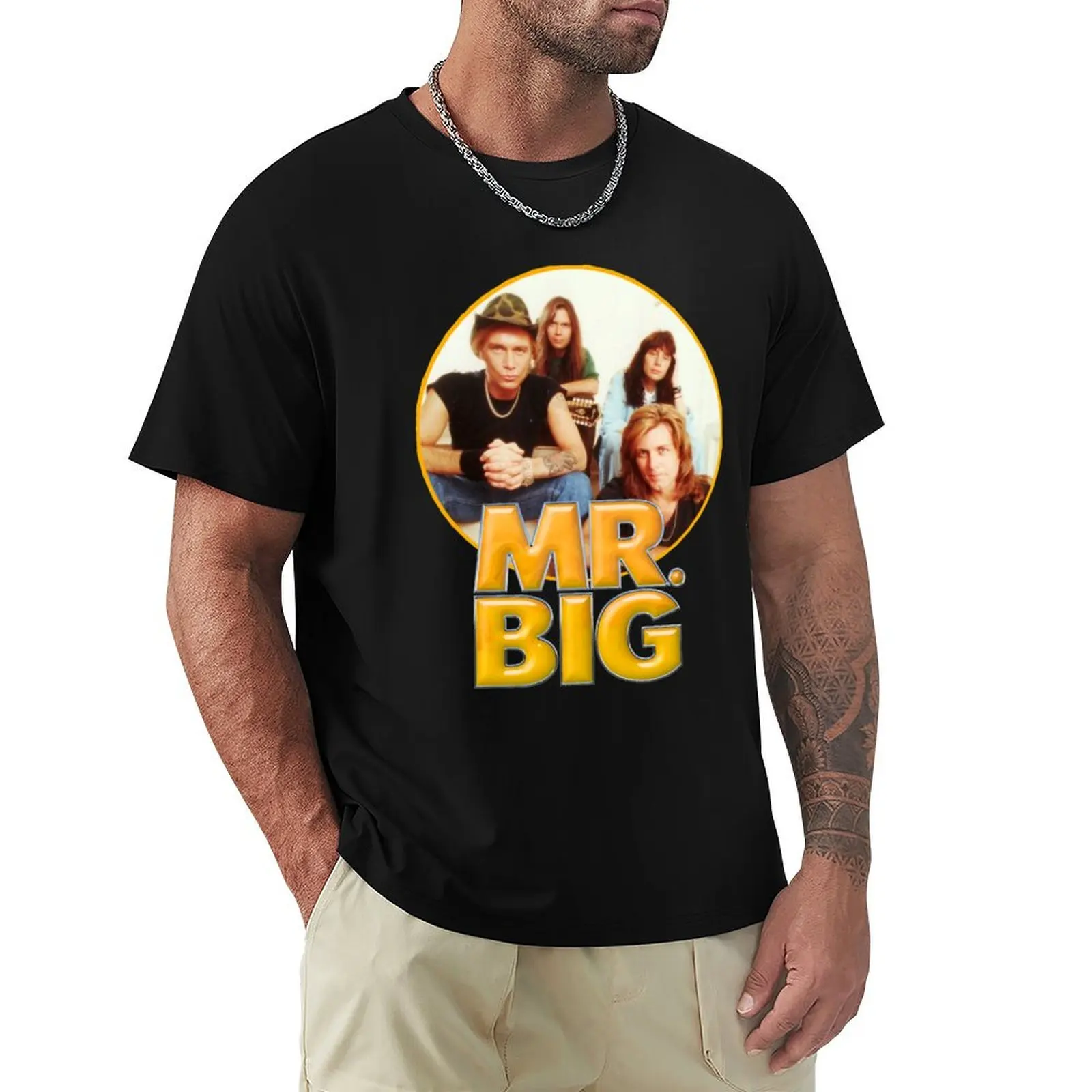 Фото Футболка Mr. Big Band с Эриком Мартином, Патом Торпеем, Билли Шираном, Полом Гилбертом, повседневная модная футболка с коротким рукавом №1
