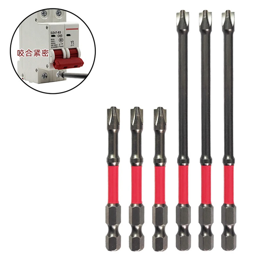 

6pcs 65mm 110mm Magnetic Special Slotted Cross Screwdriver Bit For Electrician FPH2 For Socket Switch Power Tool