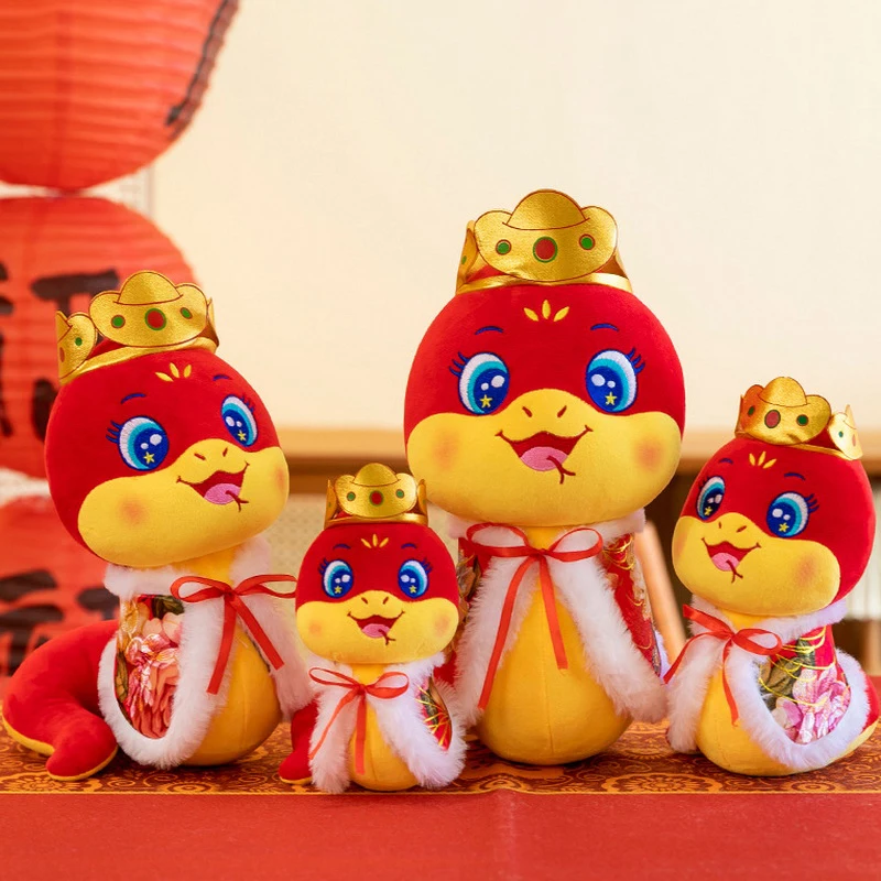 16/20/25/30 см Kawaii Зодиак Юаньбао красный плащ змея плюшевая кукла-животное год