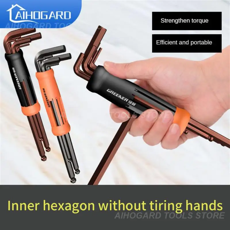 

Rust-proof Wrench Set 90 Degree Right Angle Hexagonal Wrench Portable Folding Process Allen Wrench Household Gadgets