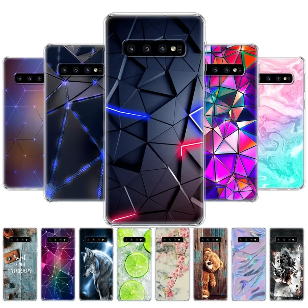 

New in Galaxy S10 Case S10Plus Case Silicone TPU Cover Phone S10 E Case On for samsung S10 Plus G975F S 10 SM-G973F Case phone c