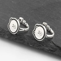 new arrival sweet little bear animal design silver plated ladies stud earrings promotion jewelry for women anti allergy gifts