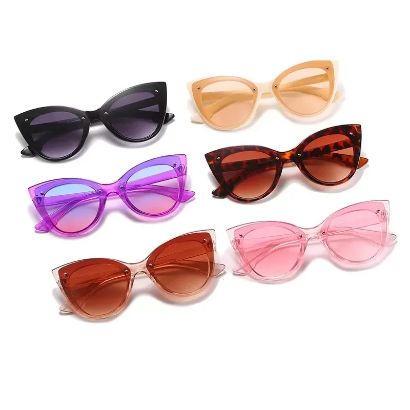 

New in New Fashion Big Frame Cat Eye Sunglasses for Women Female Trend ins Gradient Sun Glasses Street Shooting Leopard Eyewear