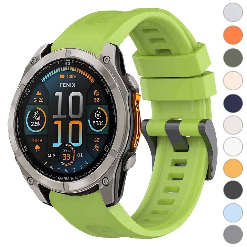 Фото Быстросъемный ремешок 26/20/22 мм для Garmin Fenix 8 7 Pro 7S 6X 6 5X 5Plus Tactix 7, спортивный силиконовый браслет correa Fenix 8, диапазон 47 мм №1