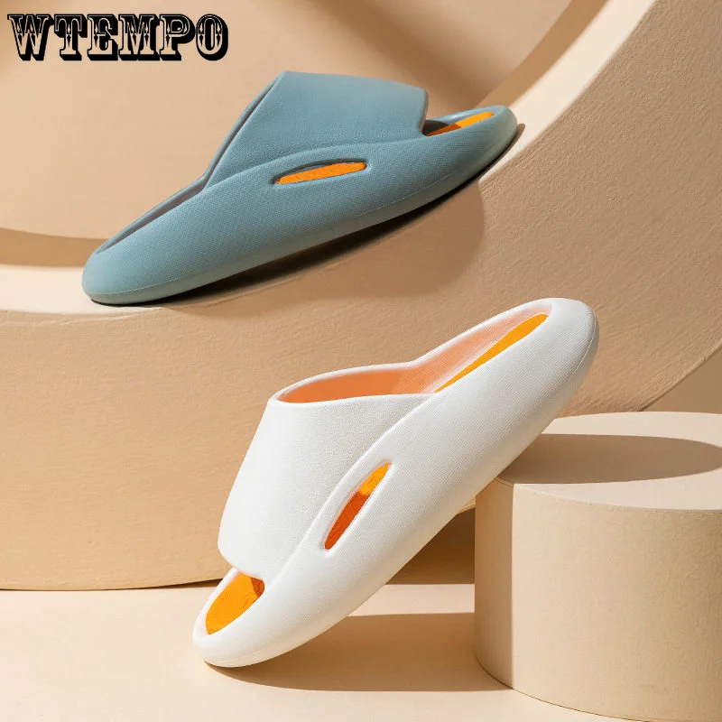 WTEMPO Women Summer Open Toe Slipper Soft Bottom Non Slip Home Shoes Thick Bottom Bathroom Outdoor Slides Wholesale Dropshipping