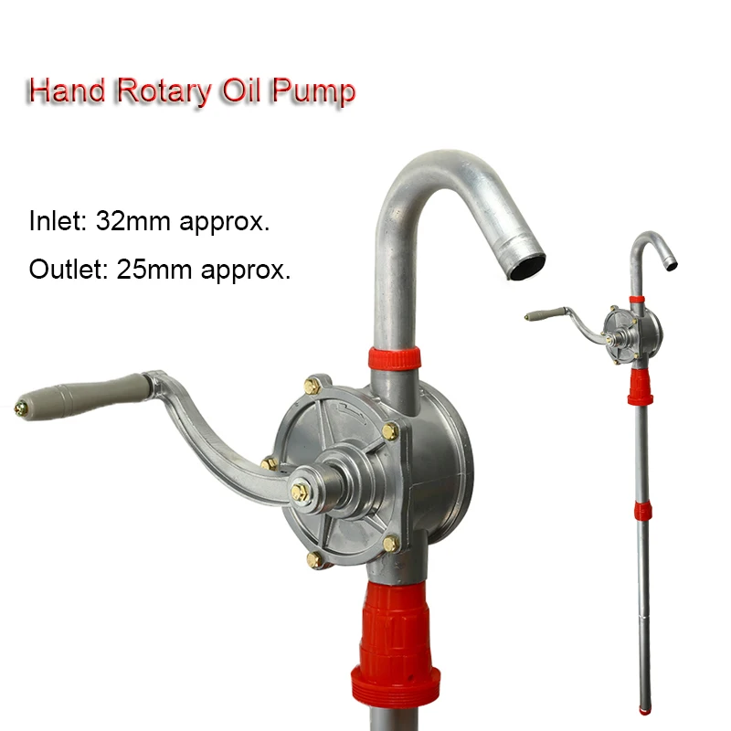 

32mm Manual Hand Pump Heavy Drum Rotary New Oil Fuel Barrel Heavy Duty Pump Diesel Fuel Oil Gas Transfer Tool for Household