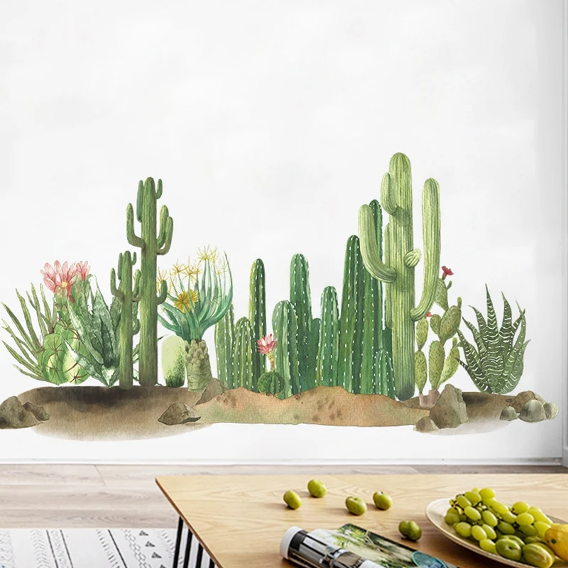 Наклейки на стену с изображением пустыни кактуса для гостиной спальни детской