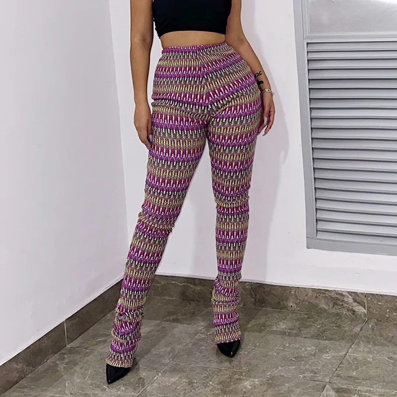 Spice Girls Casual Autumn Pants Matching Color Sexy Slim Body Lift Hip Street Trend Pile of Pants