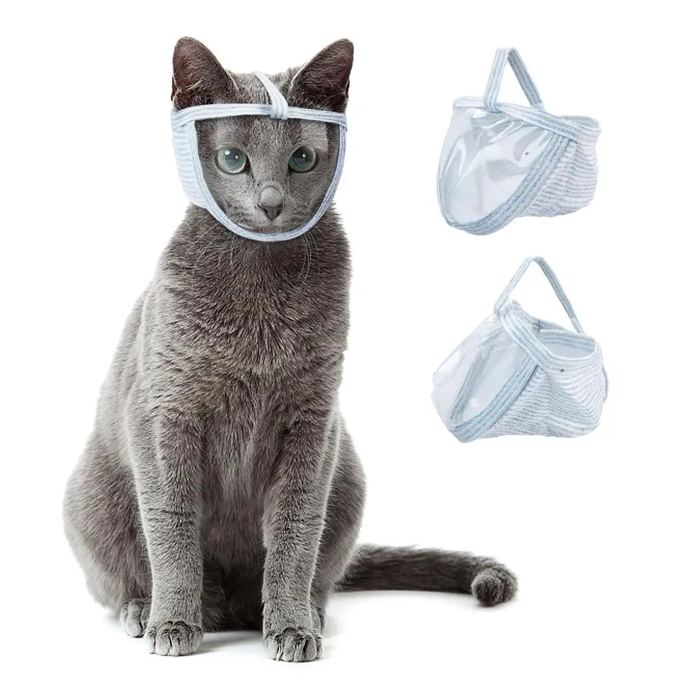 

Cat Transparent Face Covers Breathable Anti-bite Cat Supplies For Bathing Grooming Nail Trimming
