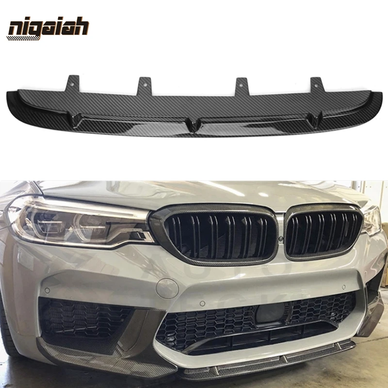 

MP Style Dry Carbon Fiber Head Chin Shovel Guard Styling FRP Prime Front Bumper Middle Lip Spoiler For BMW 5 Series F90 M5 2018+