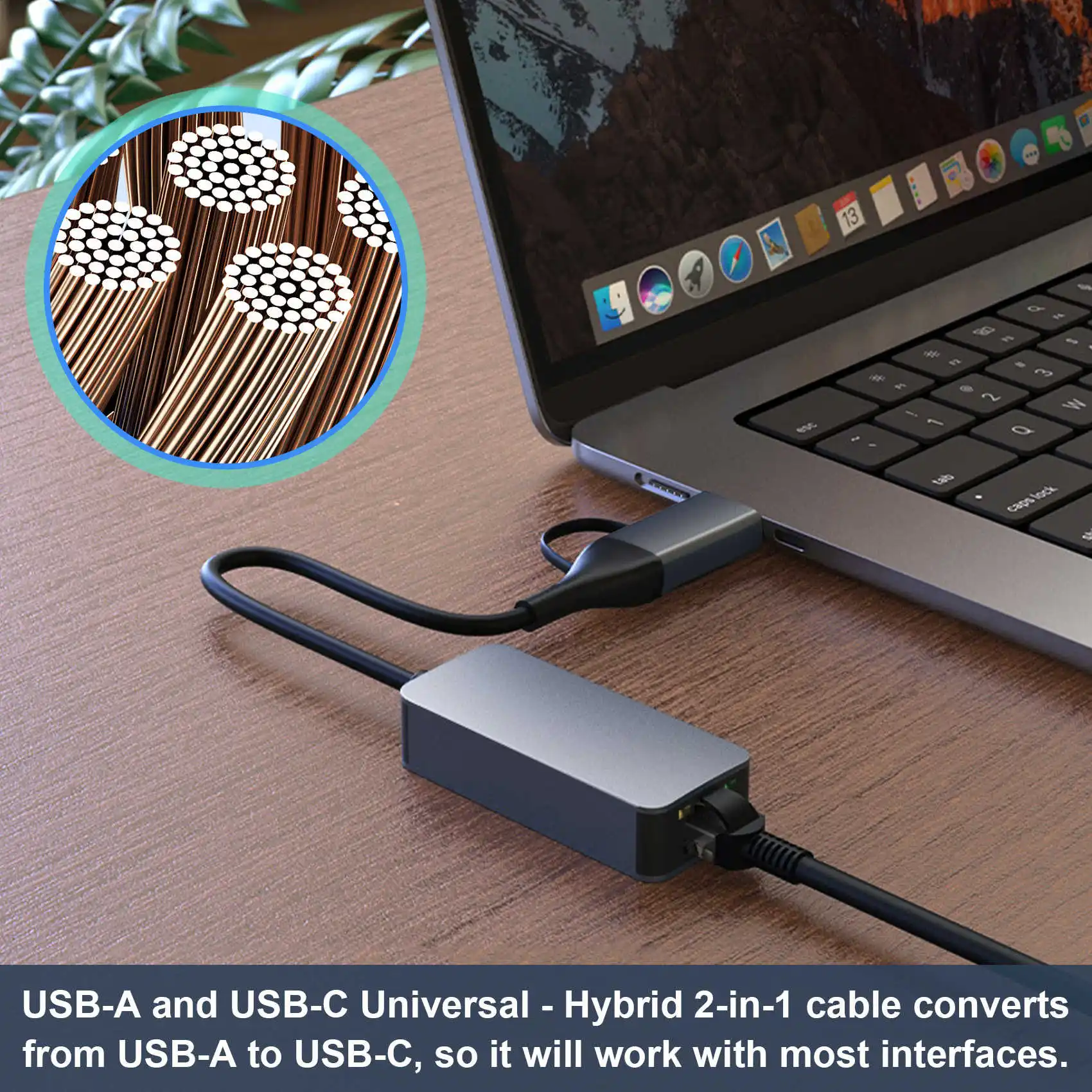 2 5-гигабитный Ethernet-адаптер Type-C USB 3.0 к RJ45 LAN 2500 Мбит/с Высокоскоростная сетевая