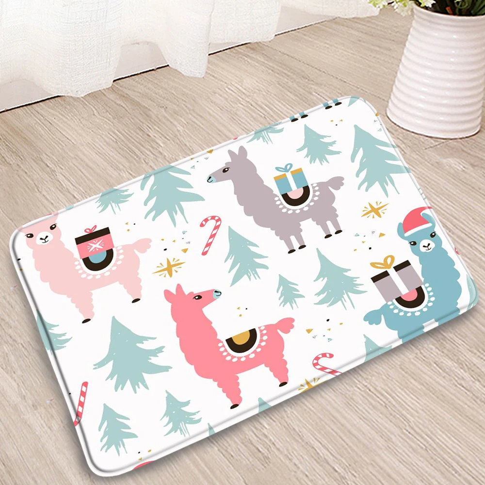 

Cartoon Animal Bath Mat Cute Alpaca Owl Print Bathroom Mat anti slip Absorbent Soft Doormat Rug Carpet Home Kitchen Dorm Decor