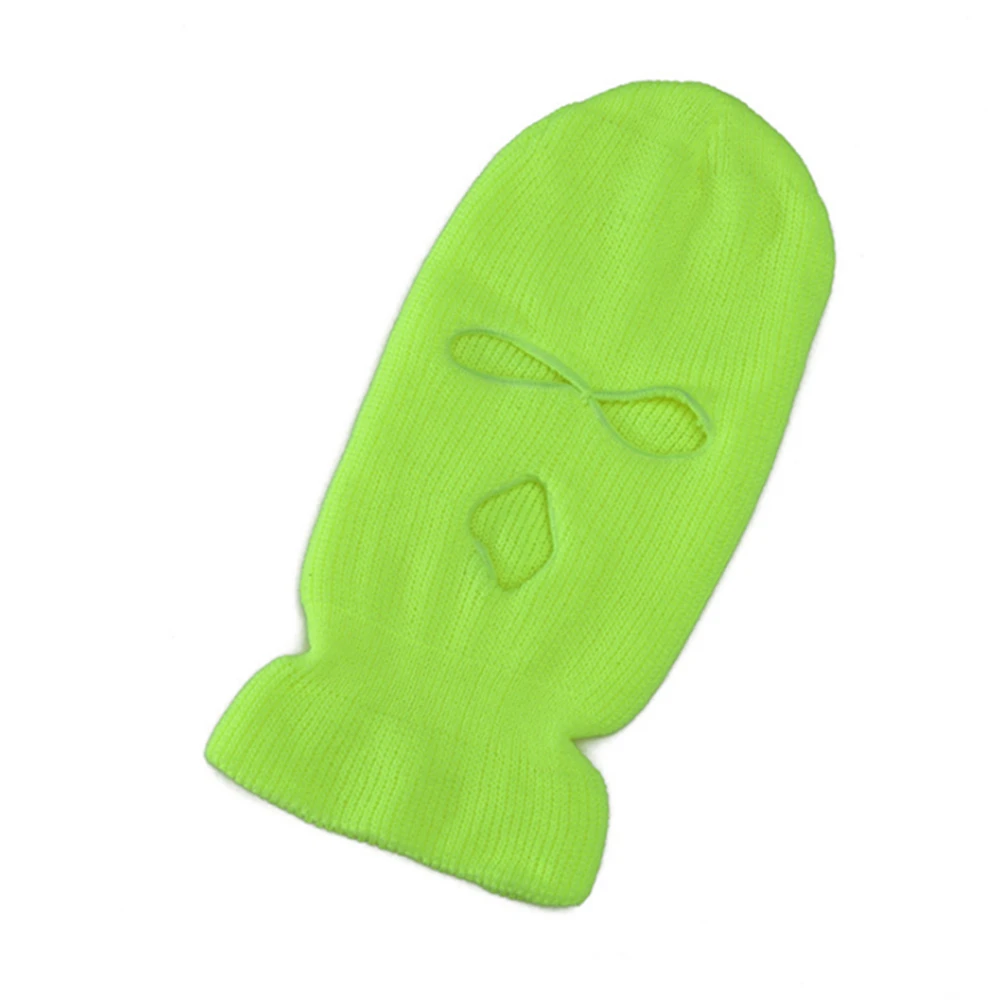 

3 Holes Full Face Mask Skullies Winter Ski Sports Head Cover Knitted Beanies Men Women Hat Cap Headwear